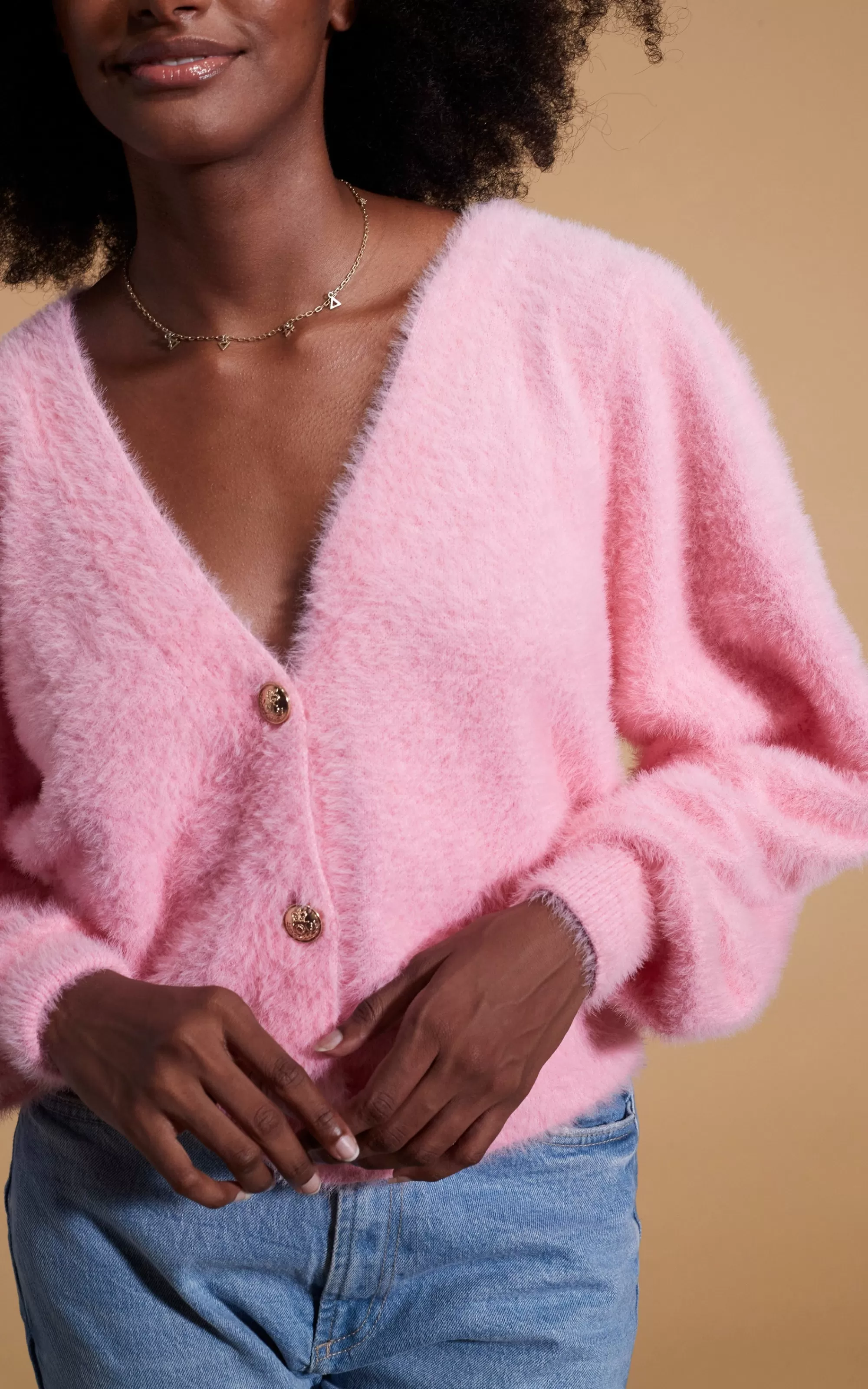 Knitwear>Dancing Leopard Bambino Cardigan In Candy Pink