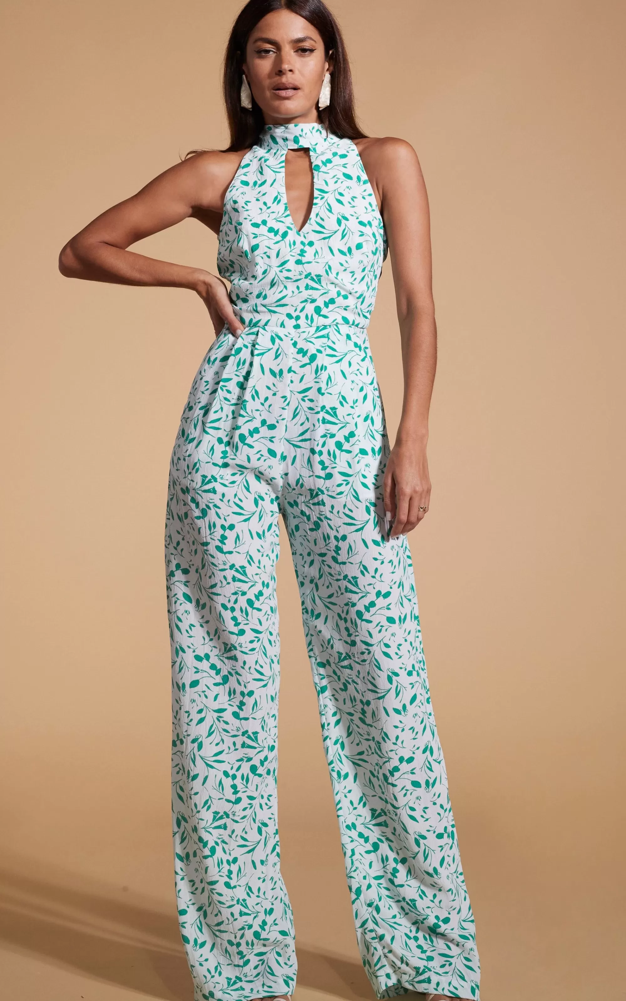 Jumpsuits>Dancing Leopard Cypress Jumpsuit In Green Leaf