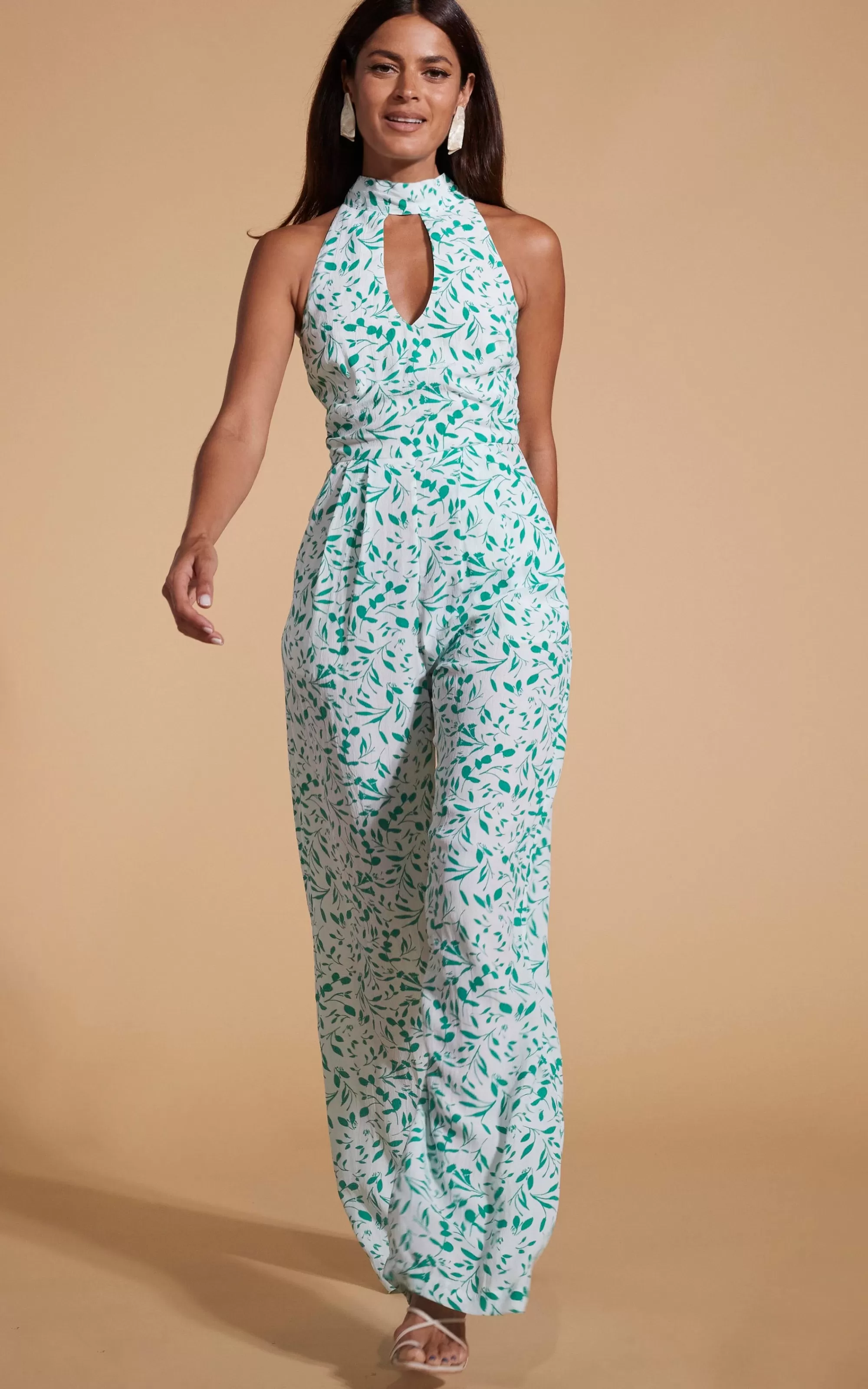 Jumpsuits>Dancing Leopard Cypress Jumpsuit In Green Leaf