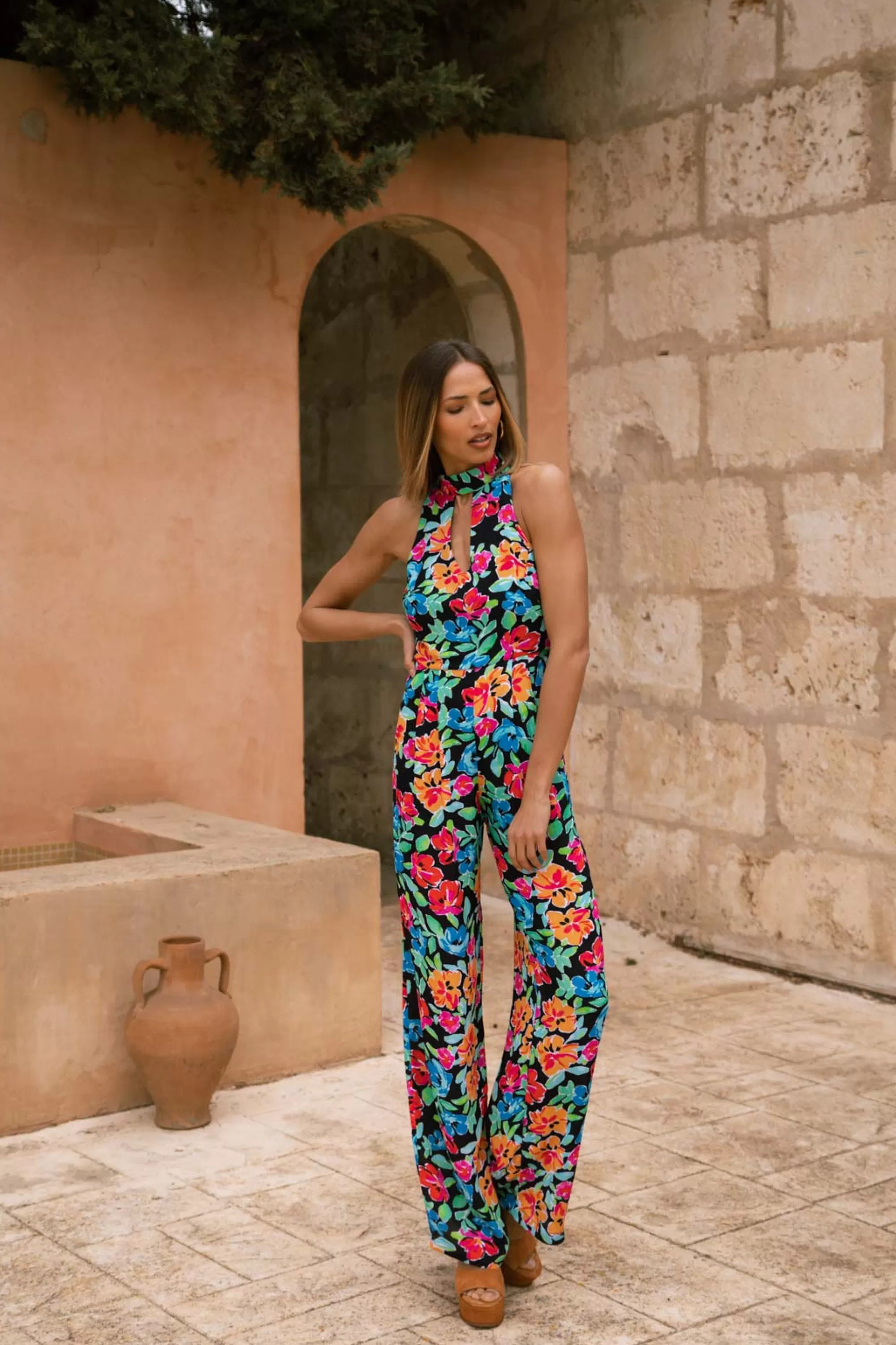 Jumpsuits>Dancing Leopard Cypress Jumpsuit In Vintage Floral