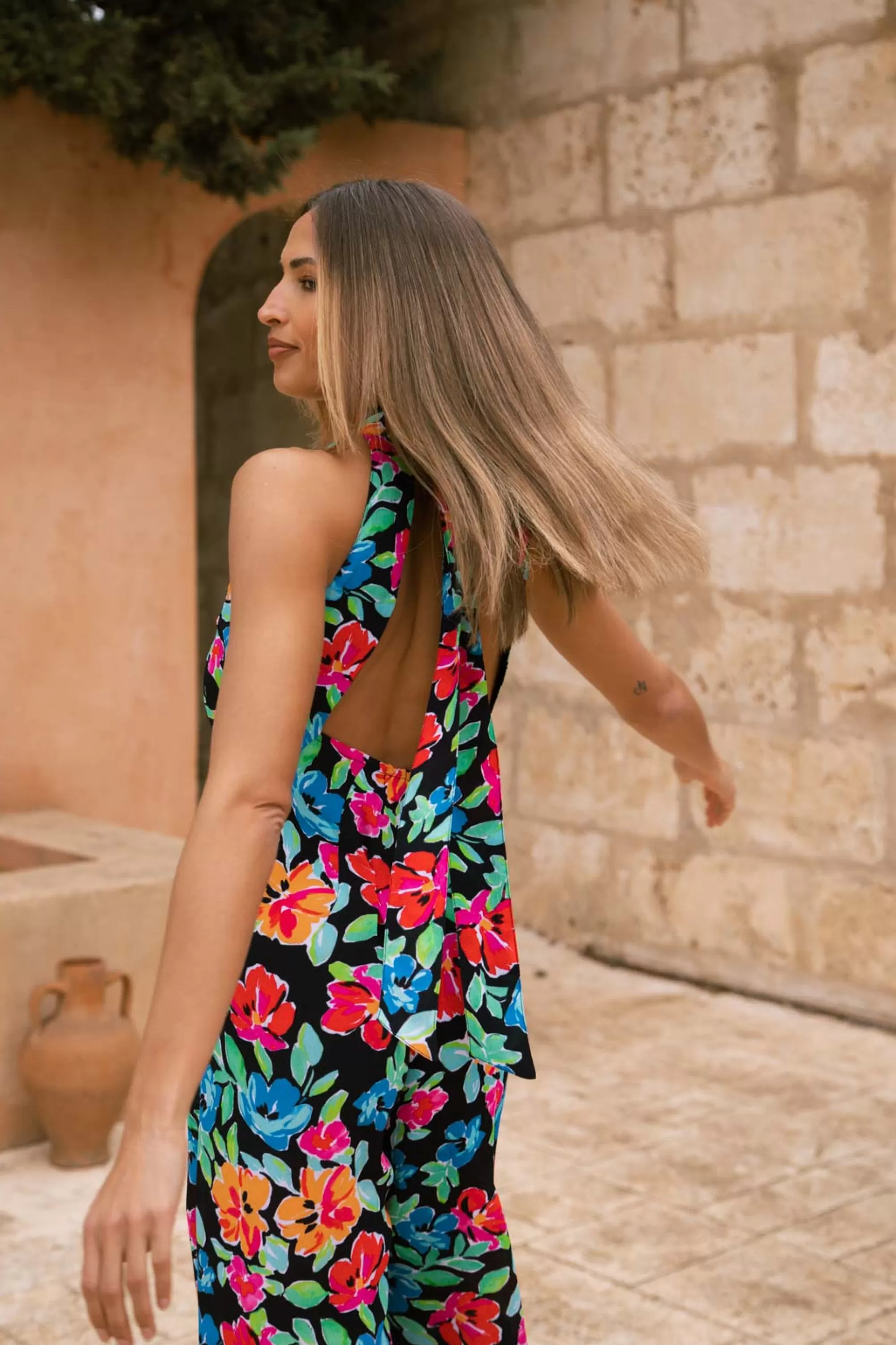 Jumpsuits>Dancing Leopard Cypress Jumpsuit In Vintage Floral