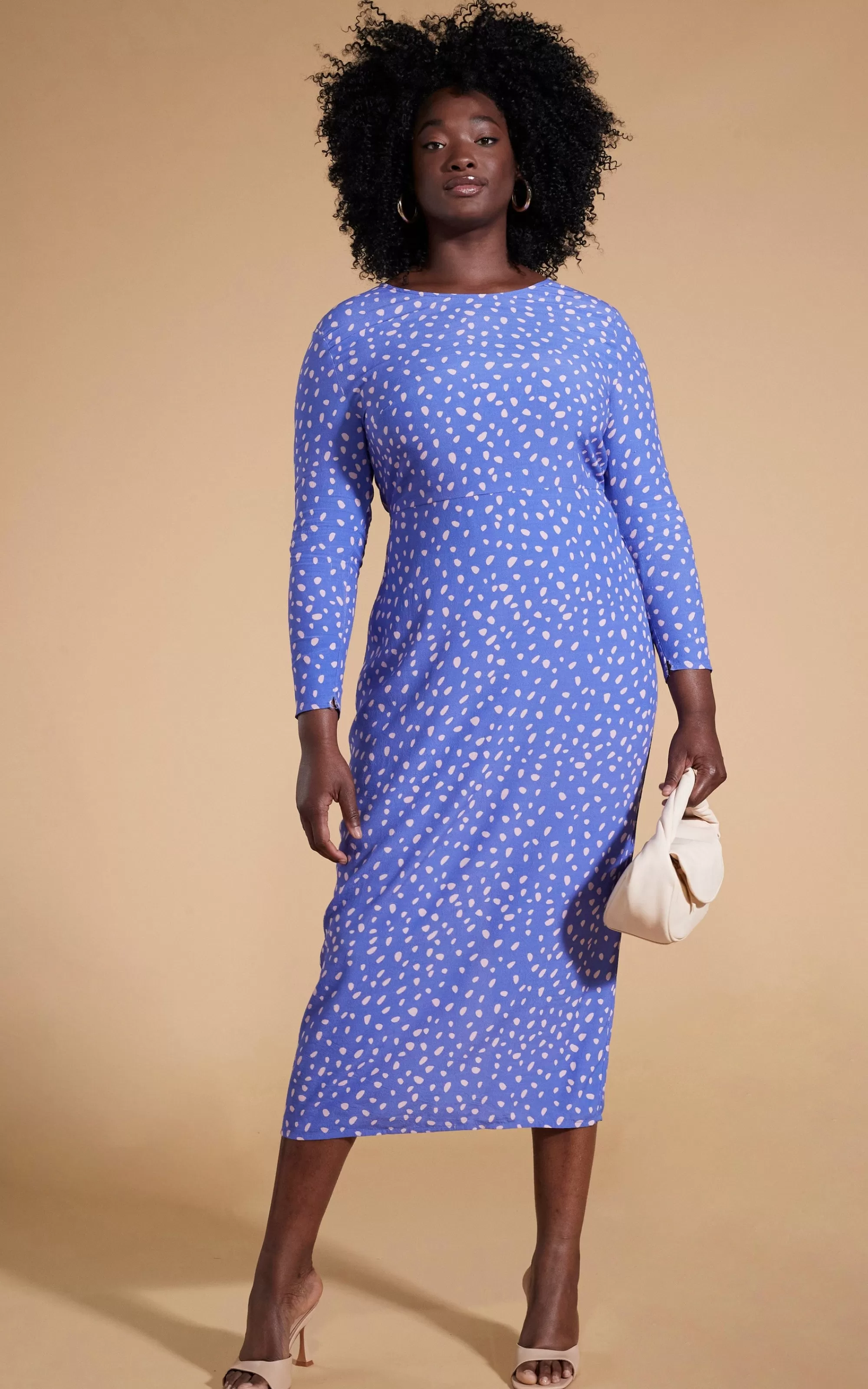 Dresses>Dancing Leopard Estella Midaxi Dress In Odd Dot Pink On Amparo Blue