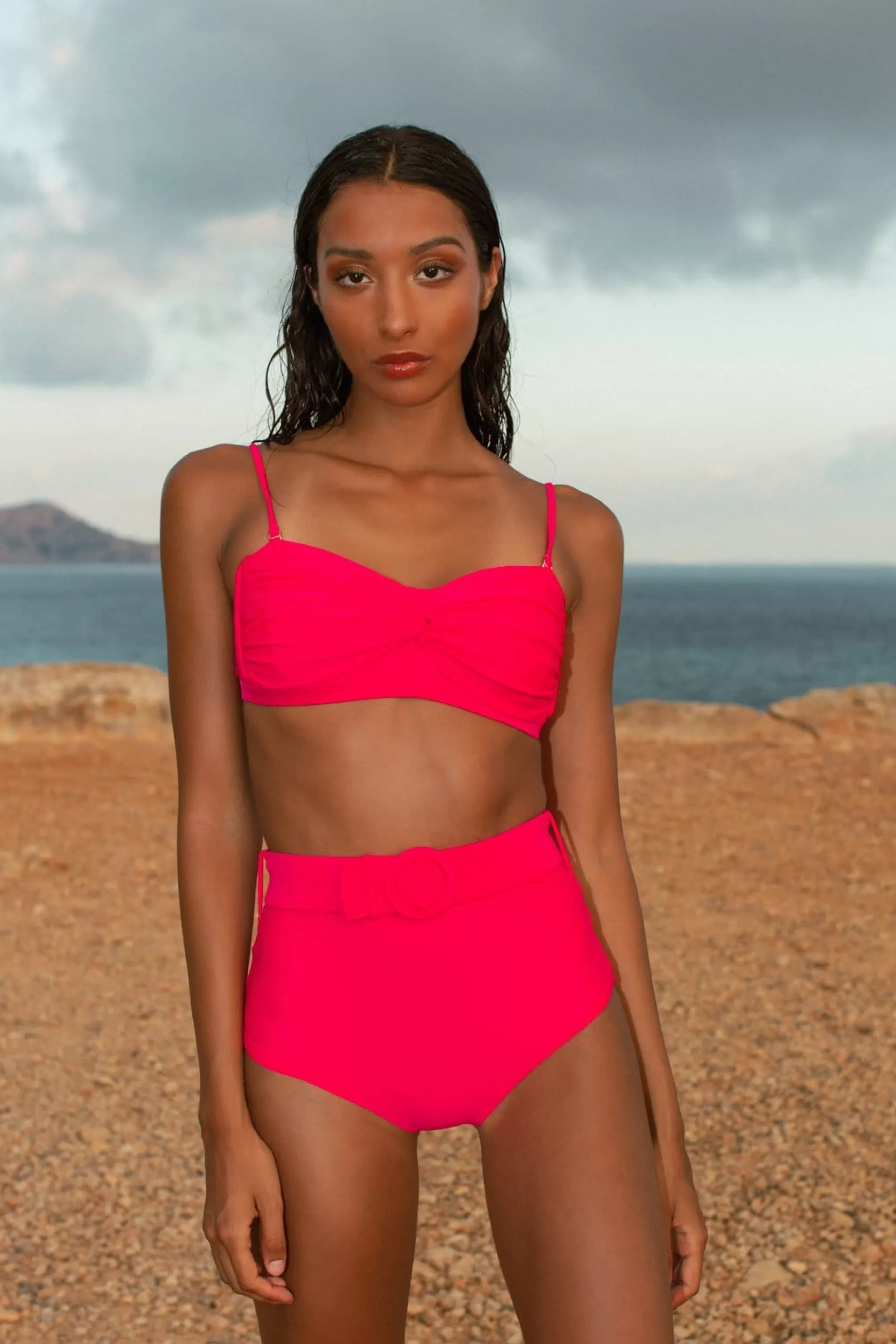 Swimwear>Dancing Leopard Halo Juniper High-Waisted Brief In Hot Pink