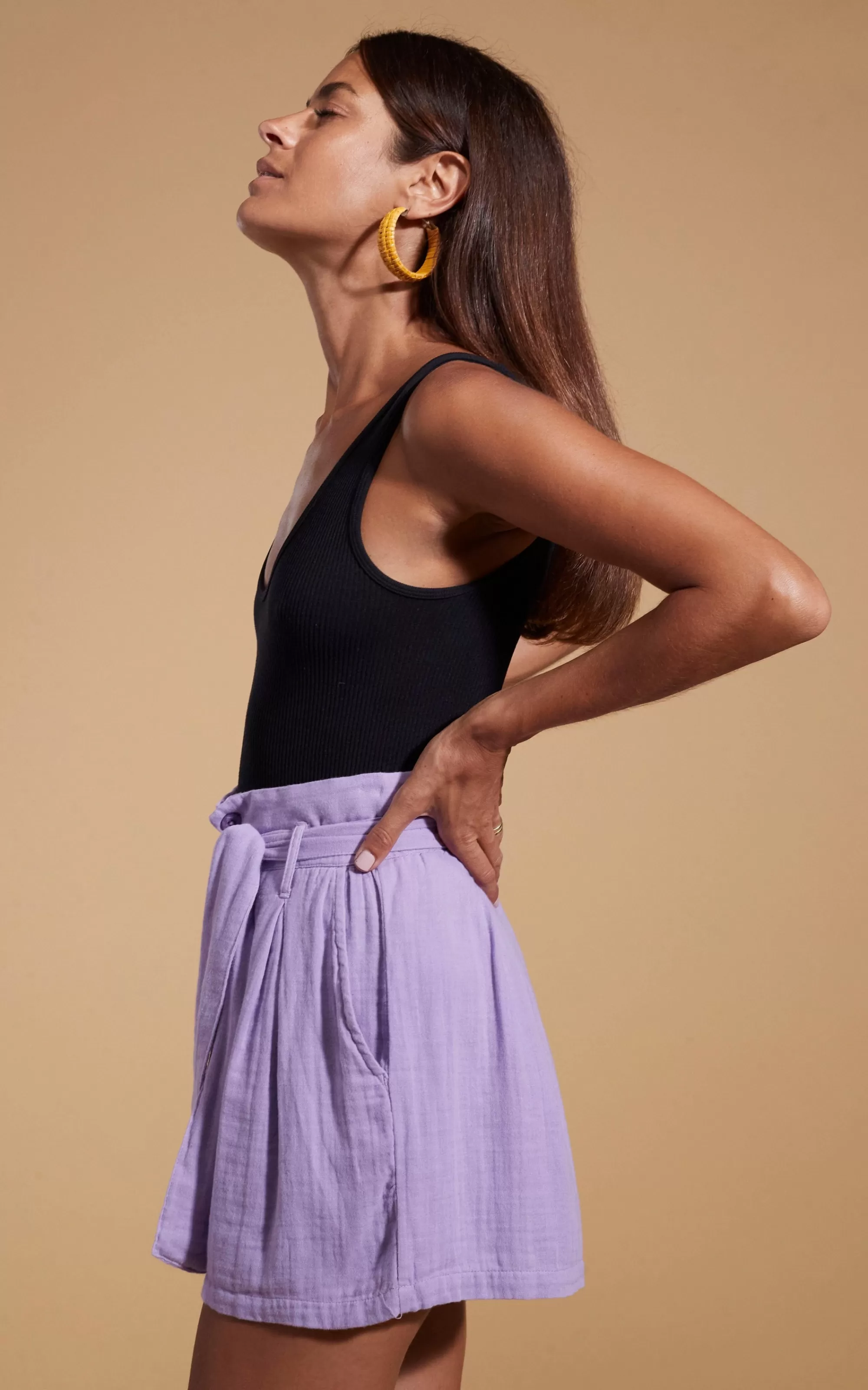 Shorts>Dancing Leopard Halo Nessie High-Waist Shorts In Lilac