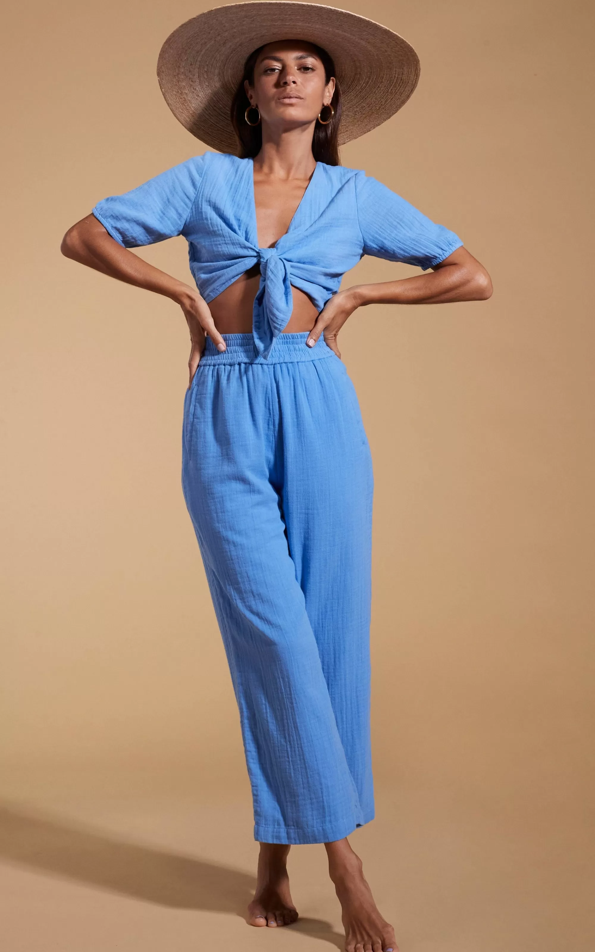 Trousers>Dancing Leopard Halo Tahiti Trousers In Sky Blue