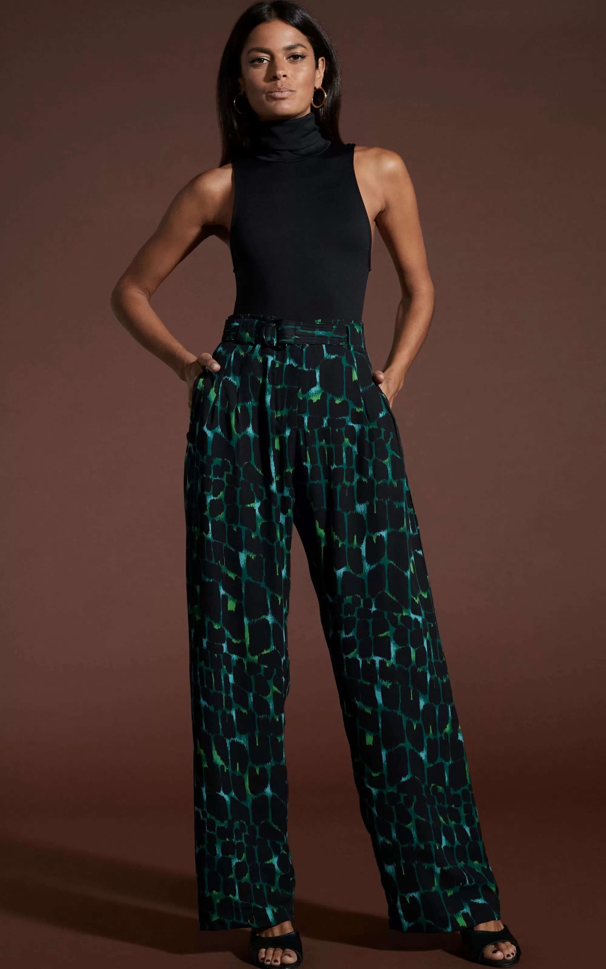 Trousers>Dancing Leopard Jesse Trousers In Green Alligator