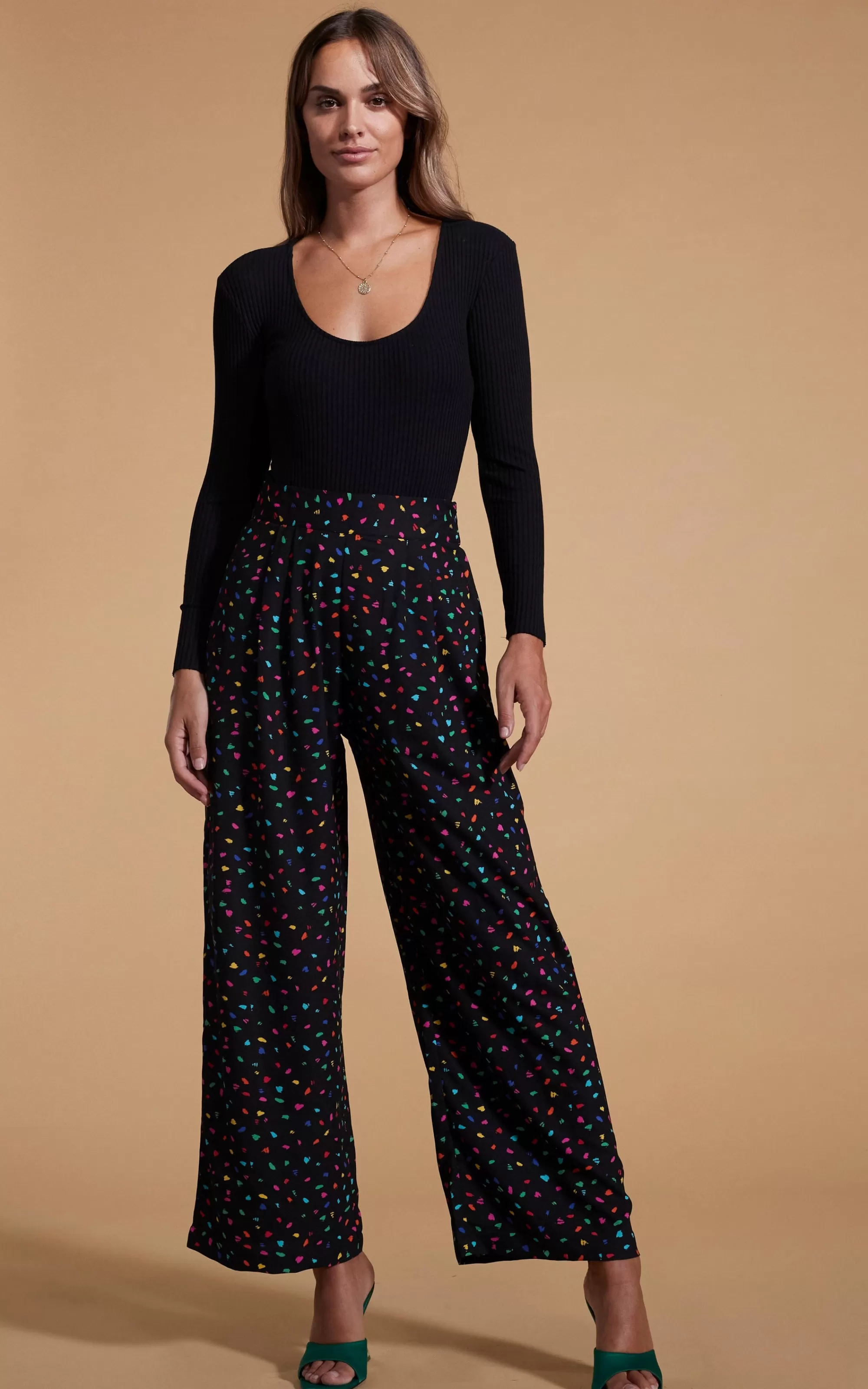 Trousers>Dancing Leopard Joey Palazzo Trousers In Abstract Multi