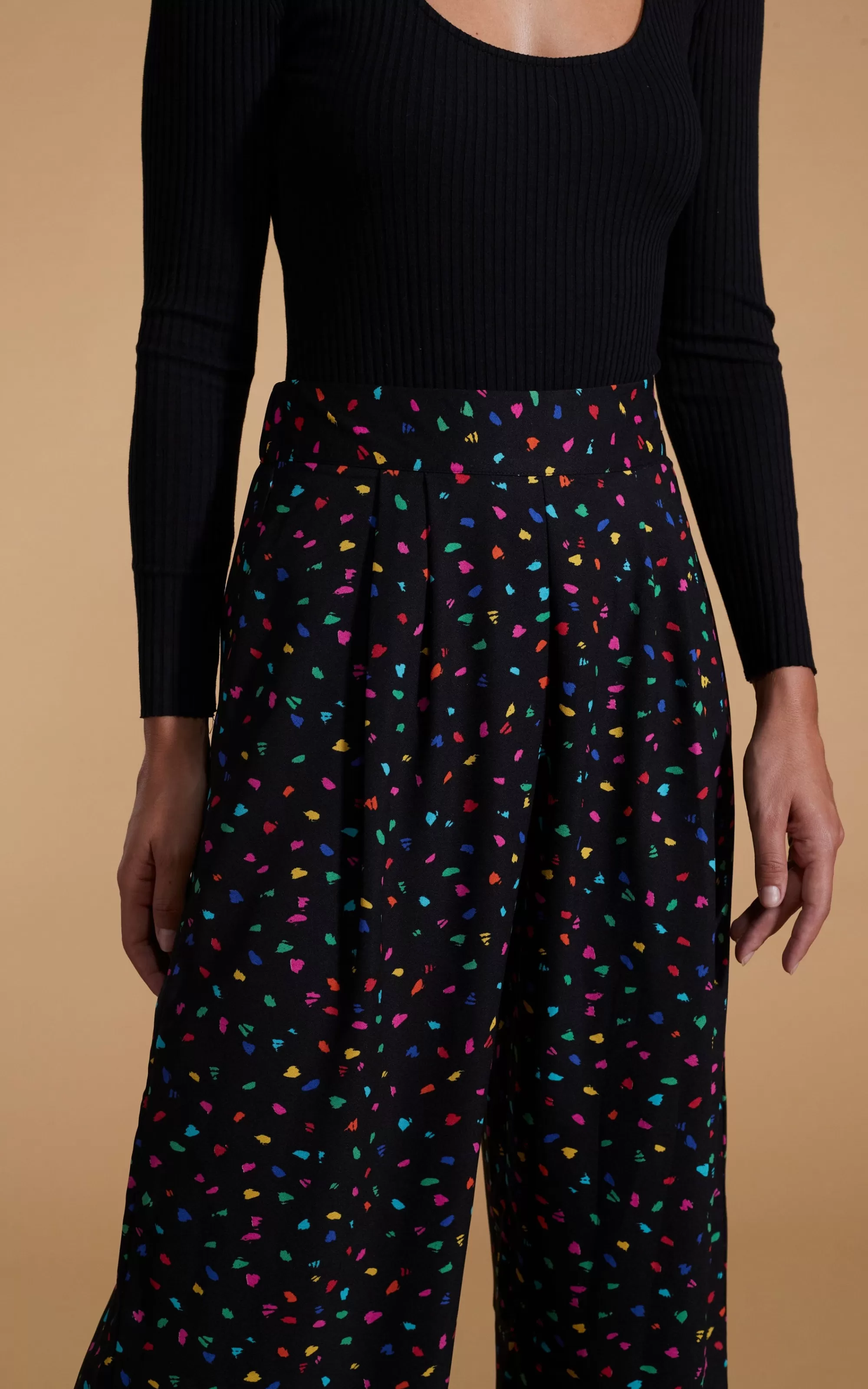 Trousers>Dancing Leopard Joey Palazzo Trousers In Abstract Multi